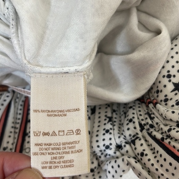 Free People Stairway To The Moon Goddess Paperbag Waist Wide Leg Rayon Pants XS - Picture 9 of 9